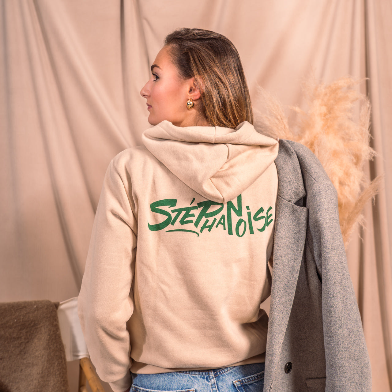 Sweat capuche Stéphanoise beige