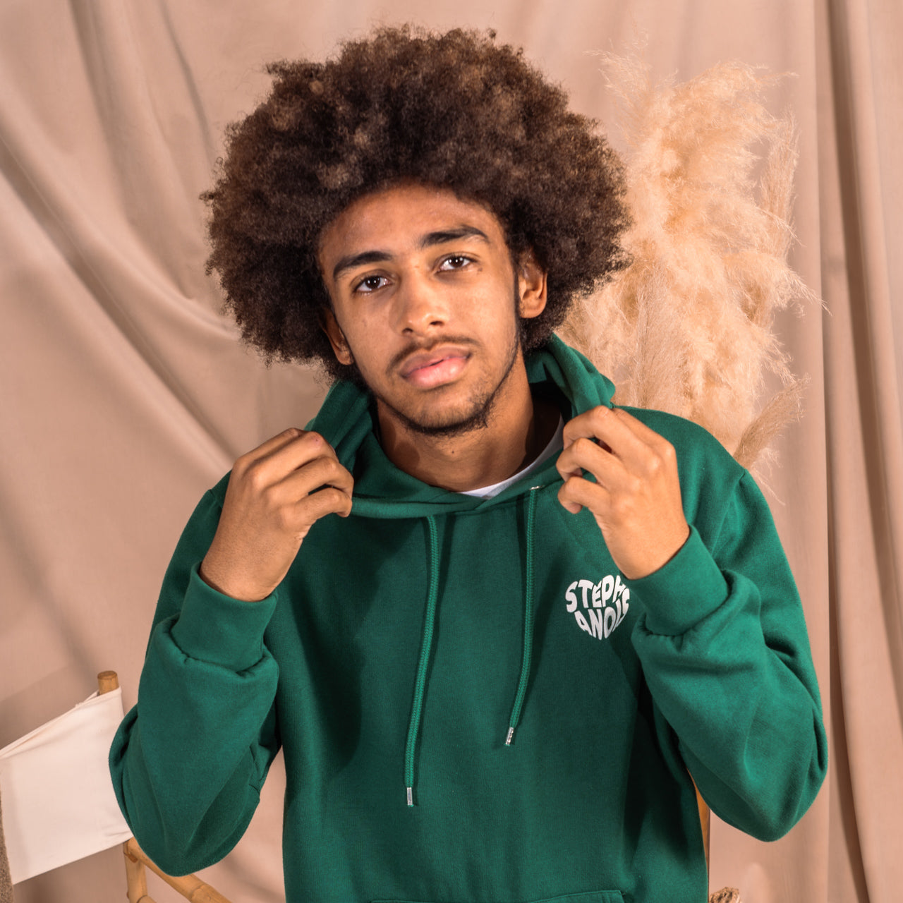 Green Stéphanois Heart Hooded Sweatshirt