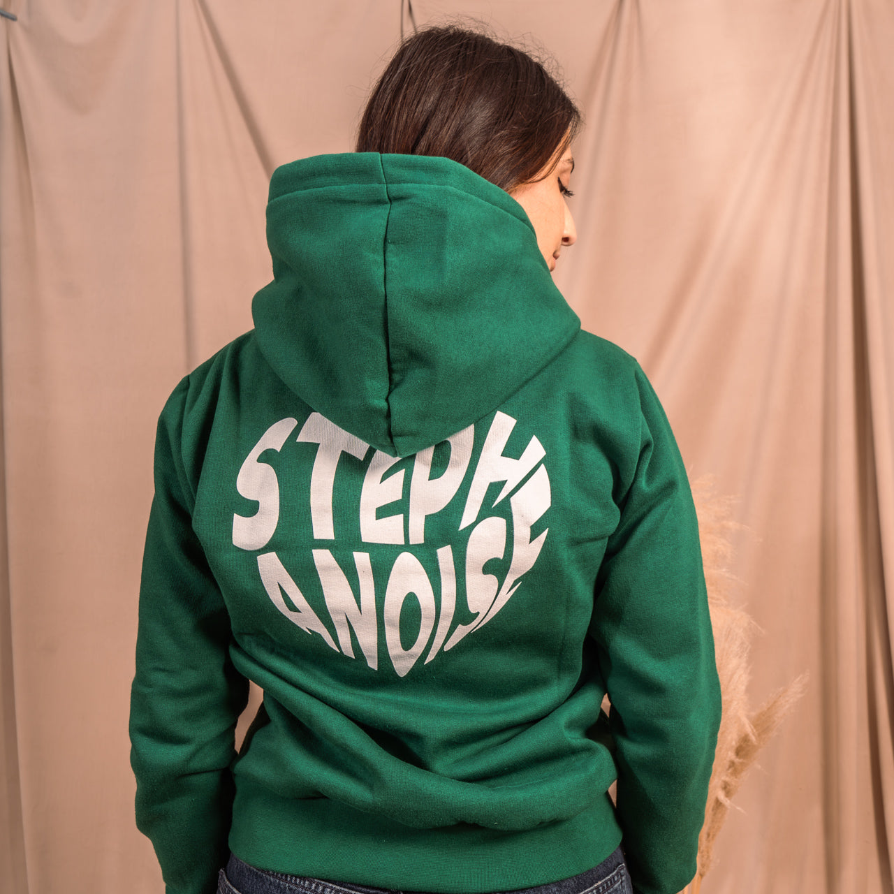 Sweat capuche coeur Stéphanoise enfant vert