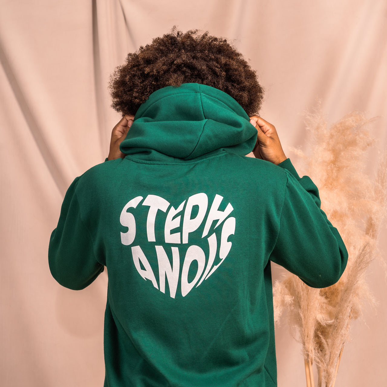 Sweat capuche Cœur Stéphanois vert