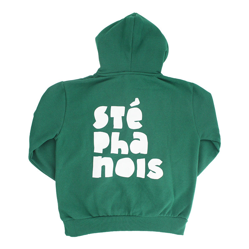 Sweat capuche STÉ-PHA-NOIS enfant vert